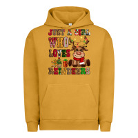 Pigment Peanut Butter just a girl who loves reindeers Urban Hoodie - CowGirlArtShop