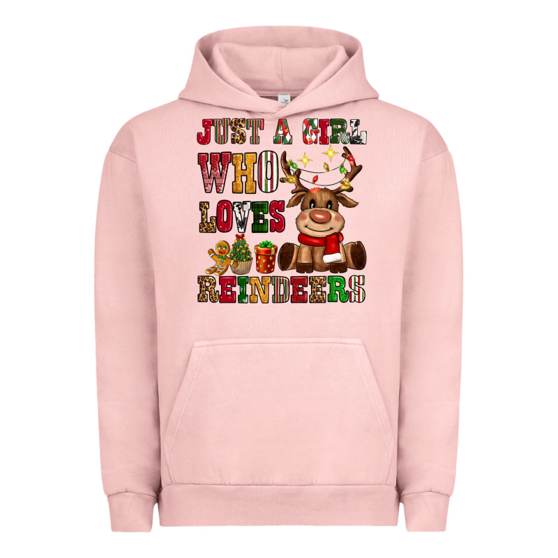Just A Girl Who Loves Reindeers Urban Hoodie by CowGirlArtShop | Teevron