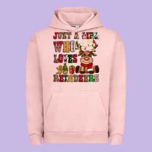Just A Girl Who Loves Reindeers Urban Hoodie Designed By Cowgirlartshop