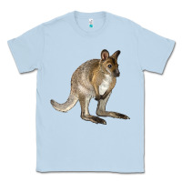 Dusty Blue Hand Drawn Wallaby Animal Classic Tee - LillyAllenDesigns