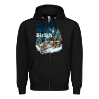 Black sleigh girl sleigh skeleton Zipper Hoodie - NancyCooperArtShop