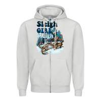 Dove Grey sleigh girl sleigh skeleton Zipper Hoodie - NancyCooperArtShop