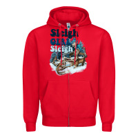 Red sleigh girl sleigh skeleton Zipper Hoodie - NancyCooperArtShop
