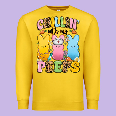 Chillin' With My Peeps Nurse Premium Sweatshirt Designed By Artiststas