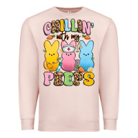 Pale Pink chillin' with my peeps nurse Premium Sweatshirt - Artiststas