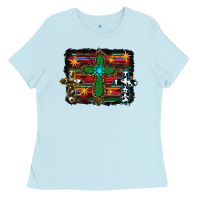 Baby Blue Western Cross Ladies Tee - RanaPortraitStore