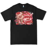 Black valentine's day pig hogs and kisses Premium Tee - RanaPortraitStore