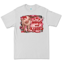 Dove Grey valentine's day pig hogs and kisses Premium Tee - RanaPortraitStore
