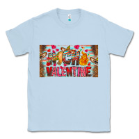 Dusty Blue Nach Valentine Classic Tee - CowhideDigitalArt