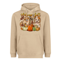 Mushroom welcome fall with dogs Heavyweight Hoodie - LillyAllenDesigns