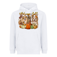 White welcome fall with dogs Heavyweight Hoodie - LillyAllenDesigns