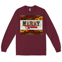Burgundy merry Christmas sunflowers Long Sleeve Tee - Jasminsmagicworld