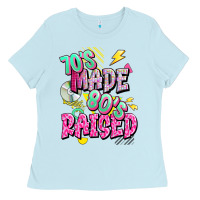Baby Blue 70s made 80s raised Ladies Tee - texasbilliewilder