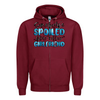 Burgundy somebodys spoiled blue collar girlfriend Zipper Hoodie - MaliasSmallBusiness