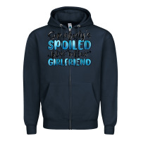 Navy somebodys spoiled blue collar girlfriend Zipper Hoodie - MaliasSmallBusiness