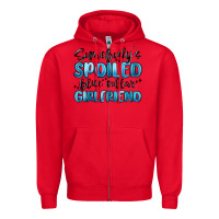 Red somebodys spoiled blue collar girlfriend Zipper Hoodie - MaliasSmallBusiness