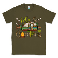 Army Green let's go camping Classic Tee - BarkalooDesign