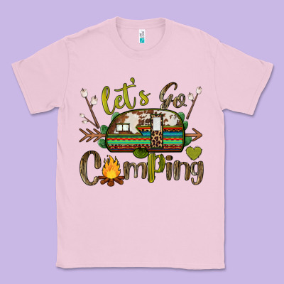 Let's Go Camping Classic Tee Designed By Barkaloodesign