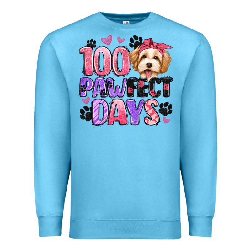 100 Pawfect Days Premium Sweatshirt by Artiststas | Teevron