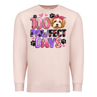 Pale Pink 100 pawfect days Premium Sweatshirt - Artiststas