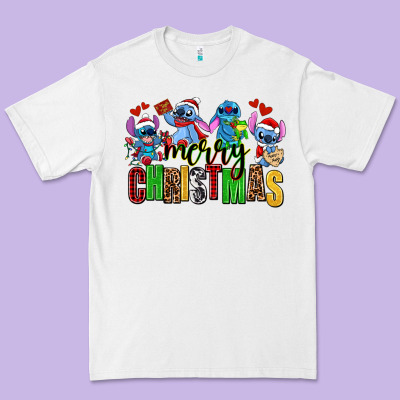 Merry Christmas Stitch Premium Tee Designed By Adodesignshop