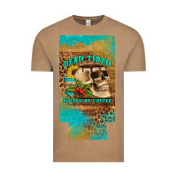 Dead Tired Fueled By Coffee 12 Oz Can Cooler  (slim) Vintage Tee | Teevron