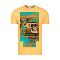 Vintage Mustard dead tired fueled by coffee 12 oz can cooler  (slim) Vintage Tee - Artiststas