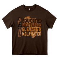 Chocolate Brown educated motivated elevated melanated Heavy Core Tee - texasbilliewilder