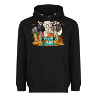 Black pumpkin season with baby sheeps and goat Heavyweight Hoodie - LillyAllenDesigns