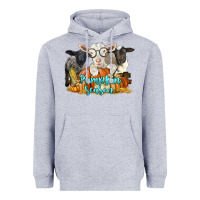 Heather Grey pumpkin season with baby sheeps and goat Heavyweight Hoodie - LillyAllenDesigns