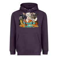 Plum pumpkin season with baby sheeps and goat Heavyweight Hoodie - LillyAllenDesigns