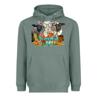 Sage pumpkin season with baby sheeps and goat Heavyweight Hoodie - LillyAllenDesigns