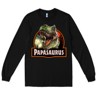 Black Western Papasaurus Papa Dinosaur Long Sleeve Tee - LillyAllenDesigns
