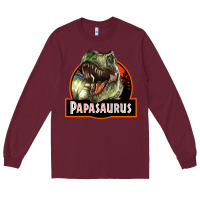 Burgundy Western Papasaurus Papa Dinosaur Long Sleeve Tee - LillyAllenDesigns
