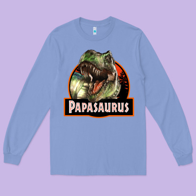Western Papasaurus Papa Dinosaur Long Sleeve Tee Designed By Lillyallendesigns
