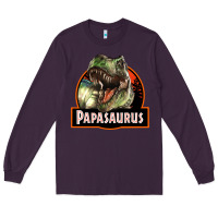 Plum Western Papasaurus Papa Dinosaur Long Sleeve Tee - LillyAllenDesigns