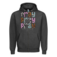 Charcoal Heather pray on it pray over it pray through it Zipper Hoodie - NancyCooperArtShop