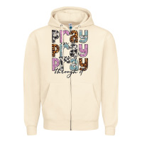 Sandshell pray on it pray over it pray through it Zipper Hoodie - NancyCooperArtShop