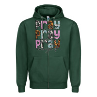 Sports Green pray on it pray over it pray through it Zipper Hoodie - NancyCooperArtShop