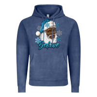 Vintage Denim winter christmas african american santa believe Vintage Hoodie - RanaPortraitStore