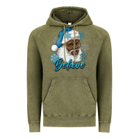 Vintage Olive winter christmas african american santa believe Vintage Hoodie - RanaPortraitStore