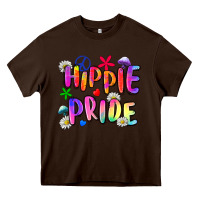 Chocolate Brown hippie pride Heavy Core Tee - Zillion Design Studio