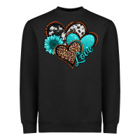 Black love turquoise hearts Heavyweight Sweatshirt - Jasminsmagicworld