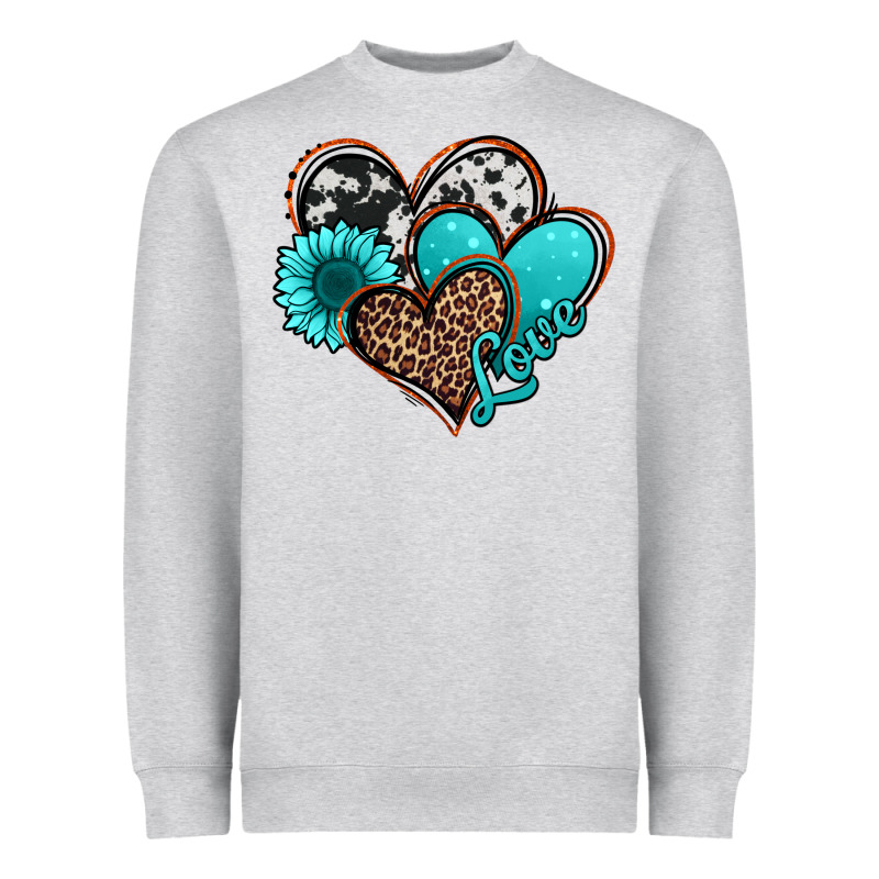 Love Turquoise Hearts Heavyweight Sweatshirt by Jasminsmagicworld | Teevron