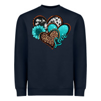 Navy love turquoise hearts Heavyweight Sweatshirt - Jasminsmagicworld