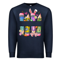 Navy easter teacher pencils Premium Sweatshirt - Artiststas