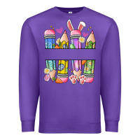 Purple easter teacher pencils Premium Sweatshirt - Artiststas