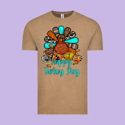 Happy Turkey Day Vintage Tee Designed By Jahusdesignshop