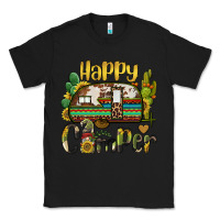 Black happy camper caravan and gnome Classic Tee - BarkalooDesign