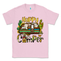 Bubblegum Pink happy camper caravan and gnome Classic Tee - BarkalooDesign